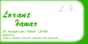 lorant hamar business card