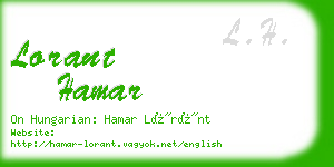 lorant hamar business card